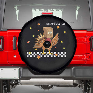 Turkey Cat Spare Tire Cover Funny Thanksgiving Meow TS10 Black Print Your Wear