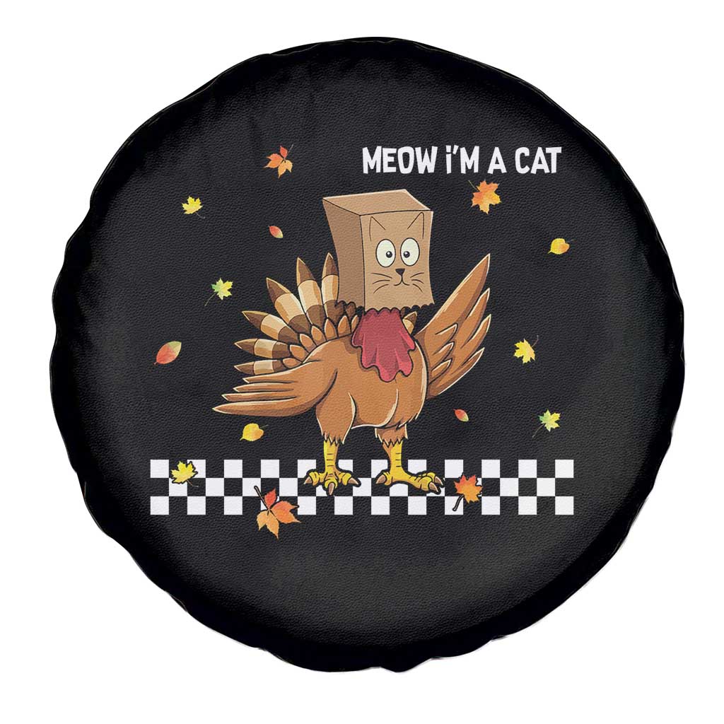 Turkey Cat Spare Tire Cover Funny Thanksgiving Meow TS10 Print Your Wear