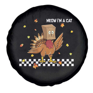 Turkey Cat Spare Tire Cover Funny Thanksgiving Meow TS10 Print Your Wear