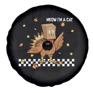 Turkey Cat Spare Tire Cover Funny Thanksgiving Meow TS10 Print Your Wear