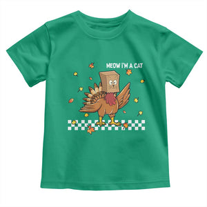Turkey Cat Toddler T Shirt Funny Thanksgiving Meow TS10 Irish Green Print Your Wear