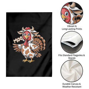 Funny Thanksgiving Garden Flag Turkey Moo Cow Lovers TS10 Print Your Wear