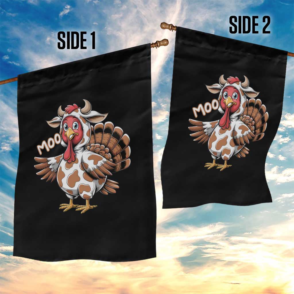 Funny Thanksgiving Garden Flag Turkey Moo Cow Lovers TS10 Print Your Wear