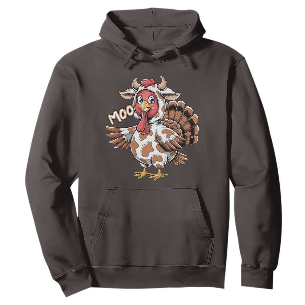 Funny Thanksgiving Hoodie Turkey Moo Cow Lovers TS10 Dark Chocolate Print Your Wear
