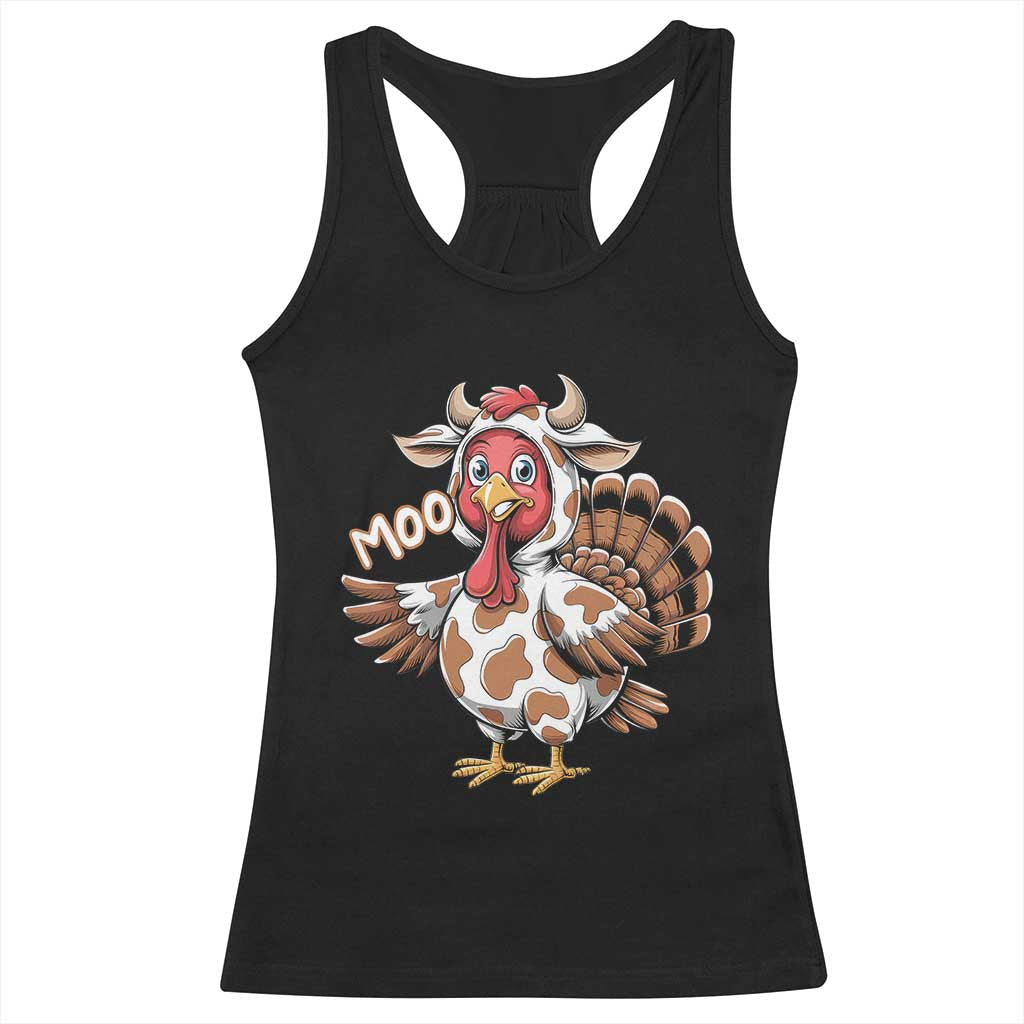 Funny Thanksgiving Racerback Tank Top Turkey Moo Cow Lovers TS10 Black Print Your Wear