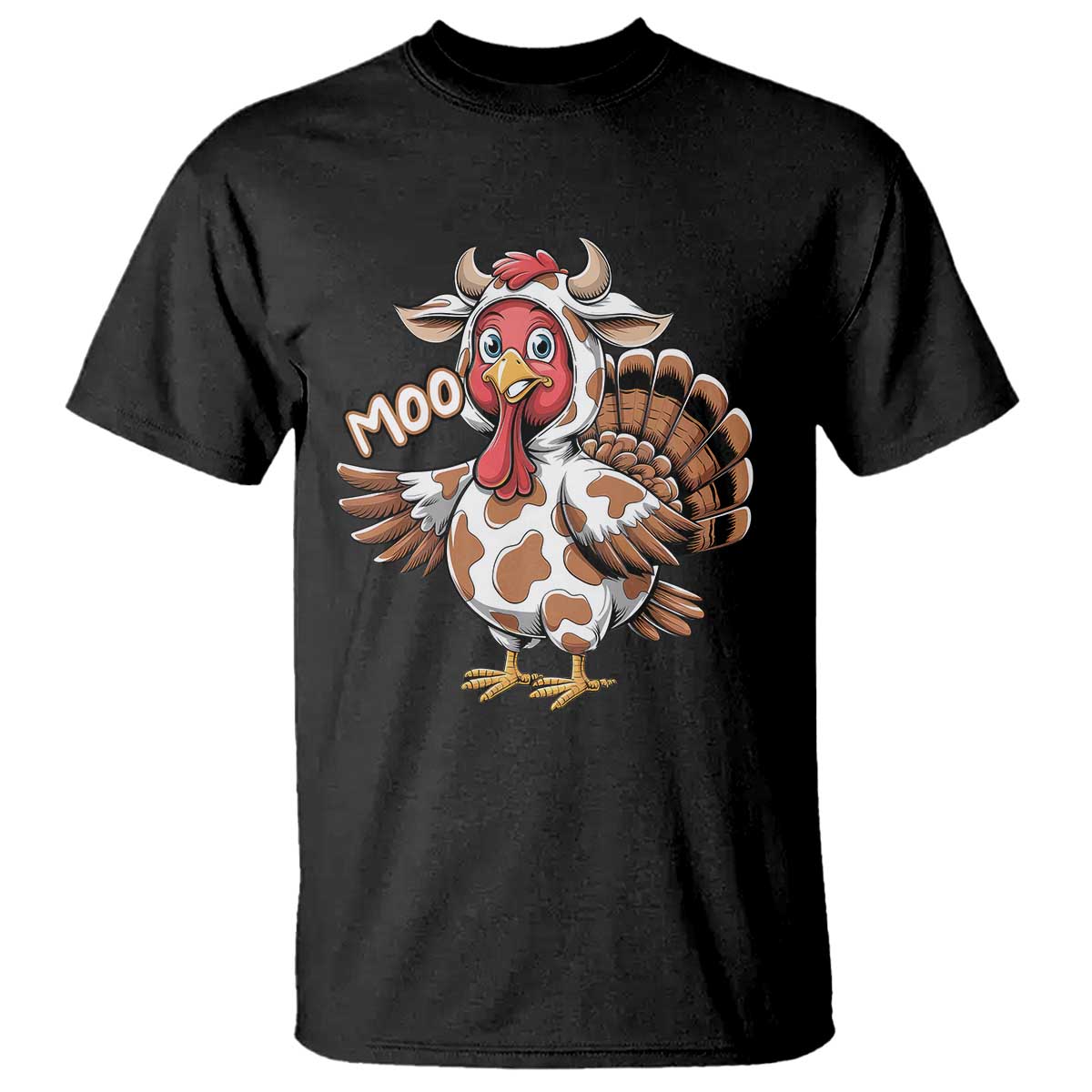 Funny Thanksgiving T Shirt Turkey Moo Cow Lovers TS10 Black Print Your Wear