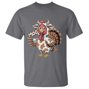 Funny Thanksgiving T Shirt Turkey Moo Cow Lovers TS10 Charcoal Print Your Wear