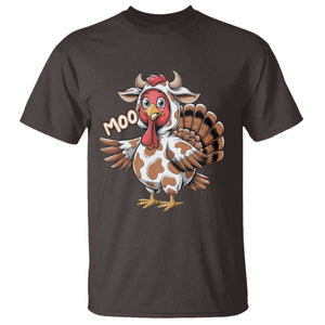 Funny Thanksgiving T Shirt Turkey Moo Cow Lovers TS10 Dark Chocolate Print Your Wear