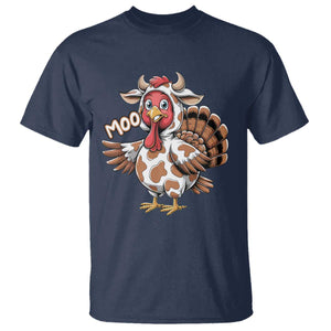 Funny Thanksgiving T Shirt Turkey Moo Cow Lovers TS10 Navy Print Your Wear