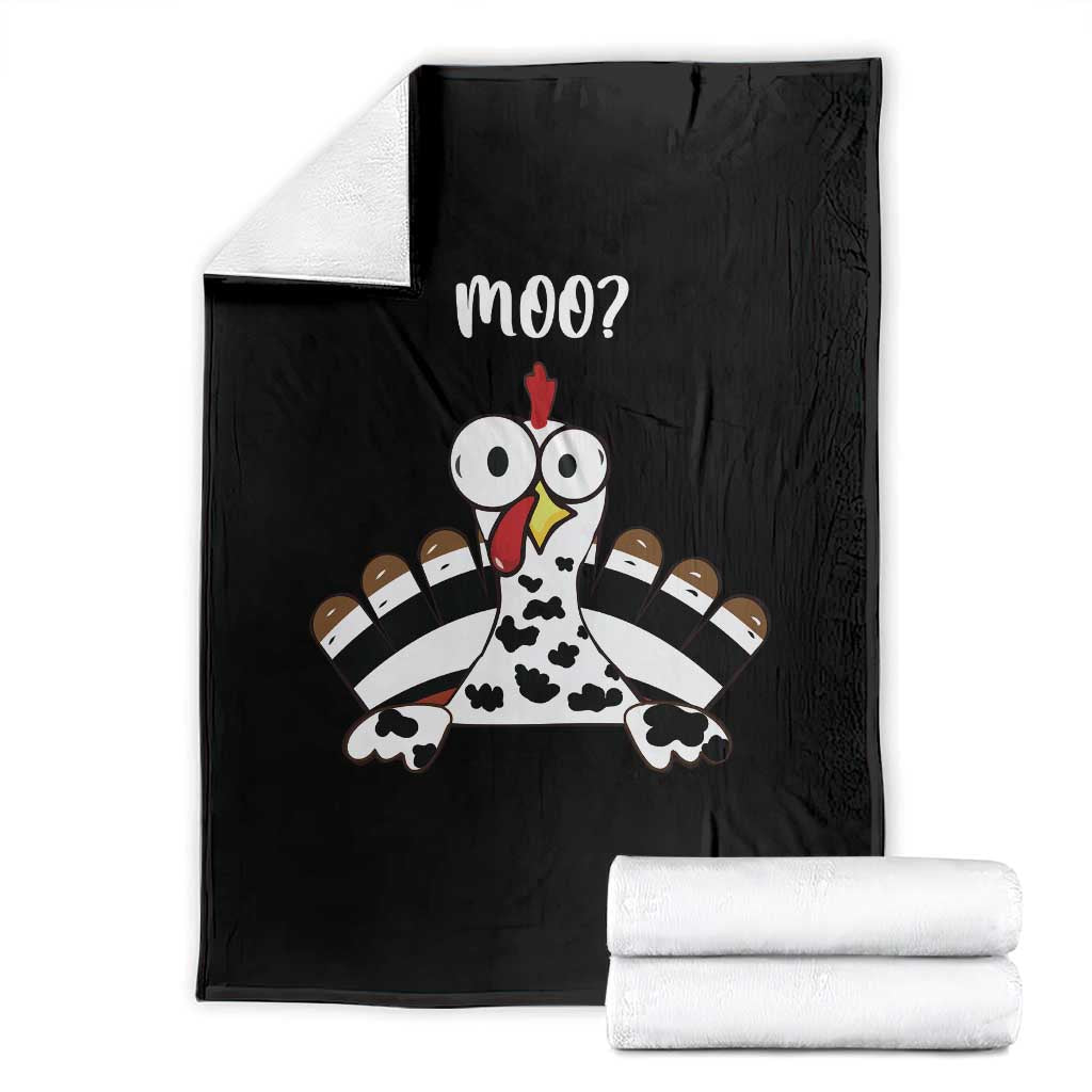 Funny Thanksgiving Throw Blanket Turkey Moo Cow Farmer Gift TS10 Black Print Your Wear