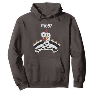 Funny Thanksgiving Hoodie Turkey Moo Cow Farmer Gift TS10 Dark Chocolate Print Your Wear