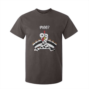 Funny Thanksgiving T Shirt For Kid Turkey Moo Cow Farmer Gift TS10 Dark Chocolate Print Your Wear