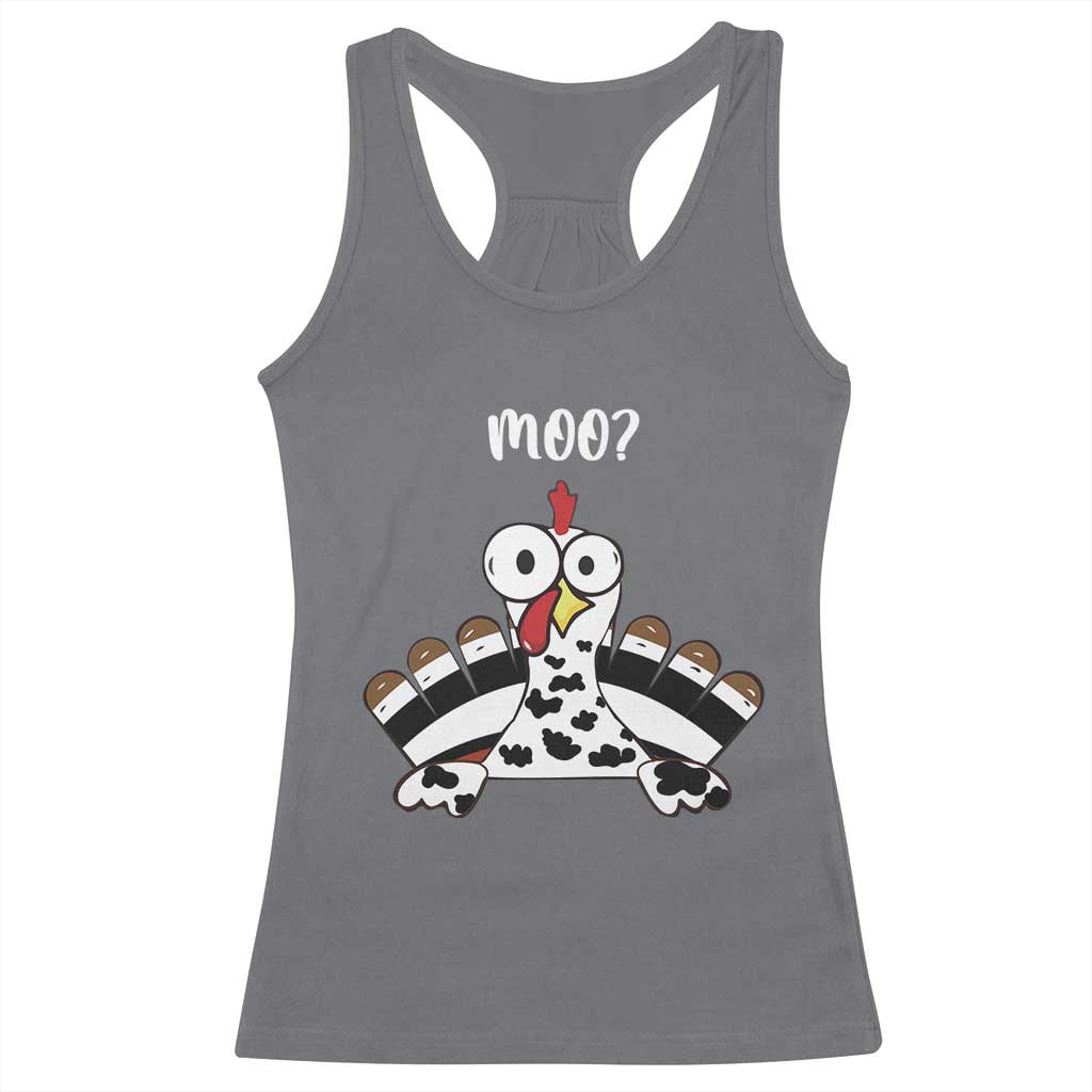 Funny Thanksgiving Racerback Tank Top Turkey Moo Cow Farmer Gift TS10 Charcoal Print Your Wear