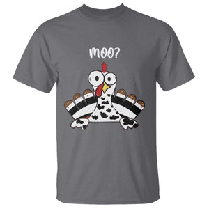 Funny Thanksgiving T Shirt Turkey Moo Cow Farmer Gift TS10 Charcoal Print Your Wear