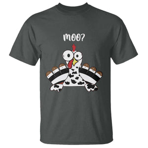 Funny Thanksgiving T Shirt Turkey Moo Cow Farmer Gift TS10 Dark Heather Print Your Wear