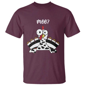 Funny Thanksgiving T Shirt Turkey Moo Cow Farmer Gift TS10 Maroon Print Your Wear