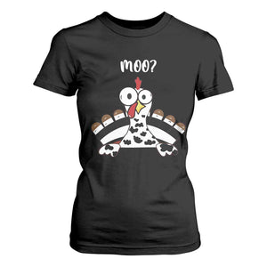 Funny Thanksgiving T Shirt For Women Turkey Moo Cow Farmer Gift TS10 Black Print Your Wear