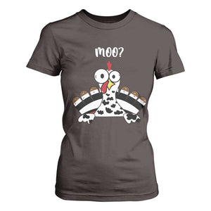 Funny Thanksgiving T Shirt For Women Turkey Moo Cow Farmer Gift TS10 Dark Chocolate Print Your Wear