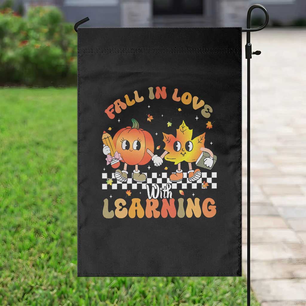 Autumn Teacher Garden Flag Retro Fall In Love With Learning Thanksgiving Pumpkin TS10 Print Your Wear