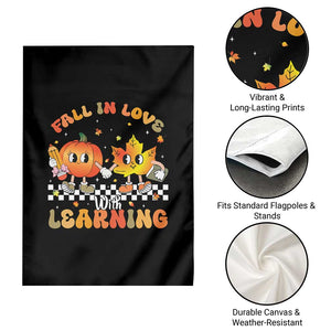 Autumn Teacher Garden Flag Retro Fall In Love With Learning Thanksgiving Pumpkin TS10 Print Your Wear
