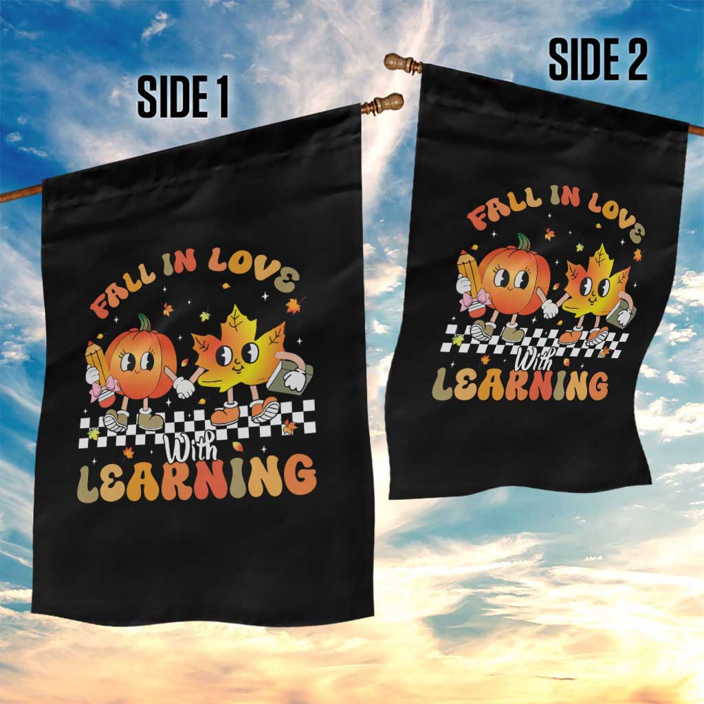 Autumn Teacher Garden Flag Retro Fall In Love With Learning Thanksgiving Pumpkin TS10 Print Your Wear