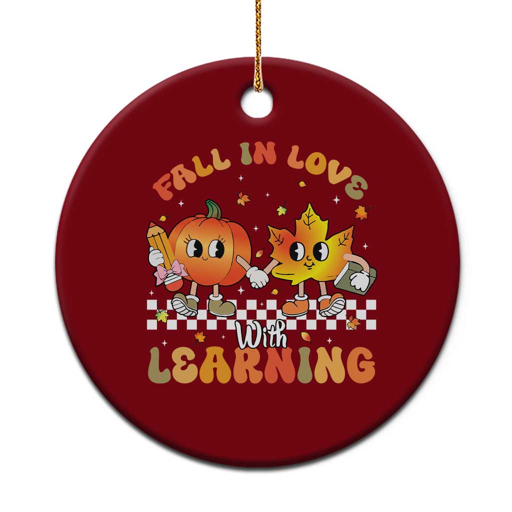 Autumn Teacher Ceramic Ornament Retro Fall In Love With Learning Thanksgiving Pumpkin TS10 1pc Red Print Your Wear