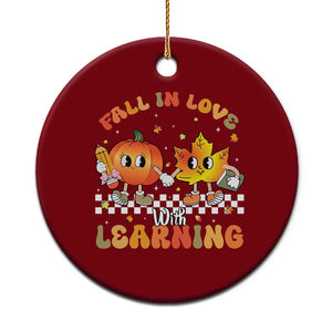 Autumn Teacher Ceramic Ornament Retro Fall In Love With Learning Thanksgiving Pumpkin TS10 1pc Red Print Your Wear