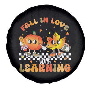 Autumn Teacher Spare Tire Cover Retro Fall In Love With Learning Thanksgiving Pumpkin TS10 Print Your Wear