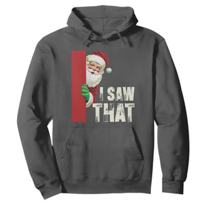 Funny Christmas Santa Hoodie I Saw That Vintage Retro Style TS10 Dark Heather Print Your Wear