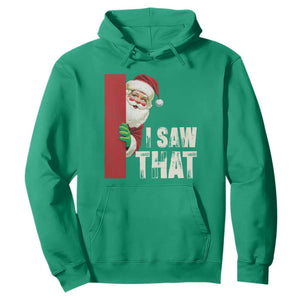 Funny Christmas Santa Hoodie I Saw That Vintage Retro Style TS10 Irish Green Print Your Wear