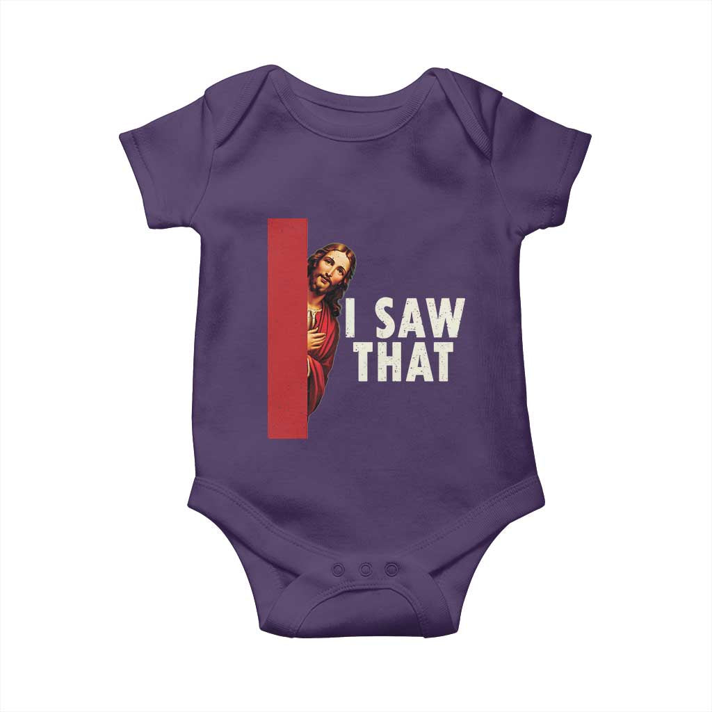 Funny Jesus I Saw That Baby Onesie Retro Christian Meme TS10 Purple Print Your Wear