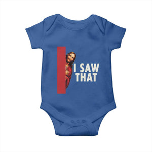 Funny Jesus I Saw That Baby Onesie Retro Christian Meme TS10 Royal Blue Print Your Wear