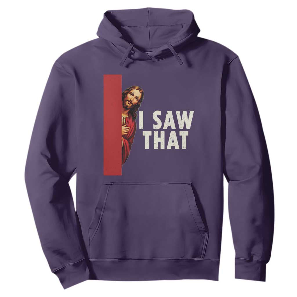 Funny Jesus I Saw That Hoodie Retro Christian Meme TS10 Purple Print Your Wear