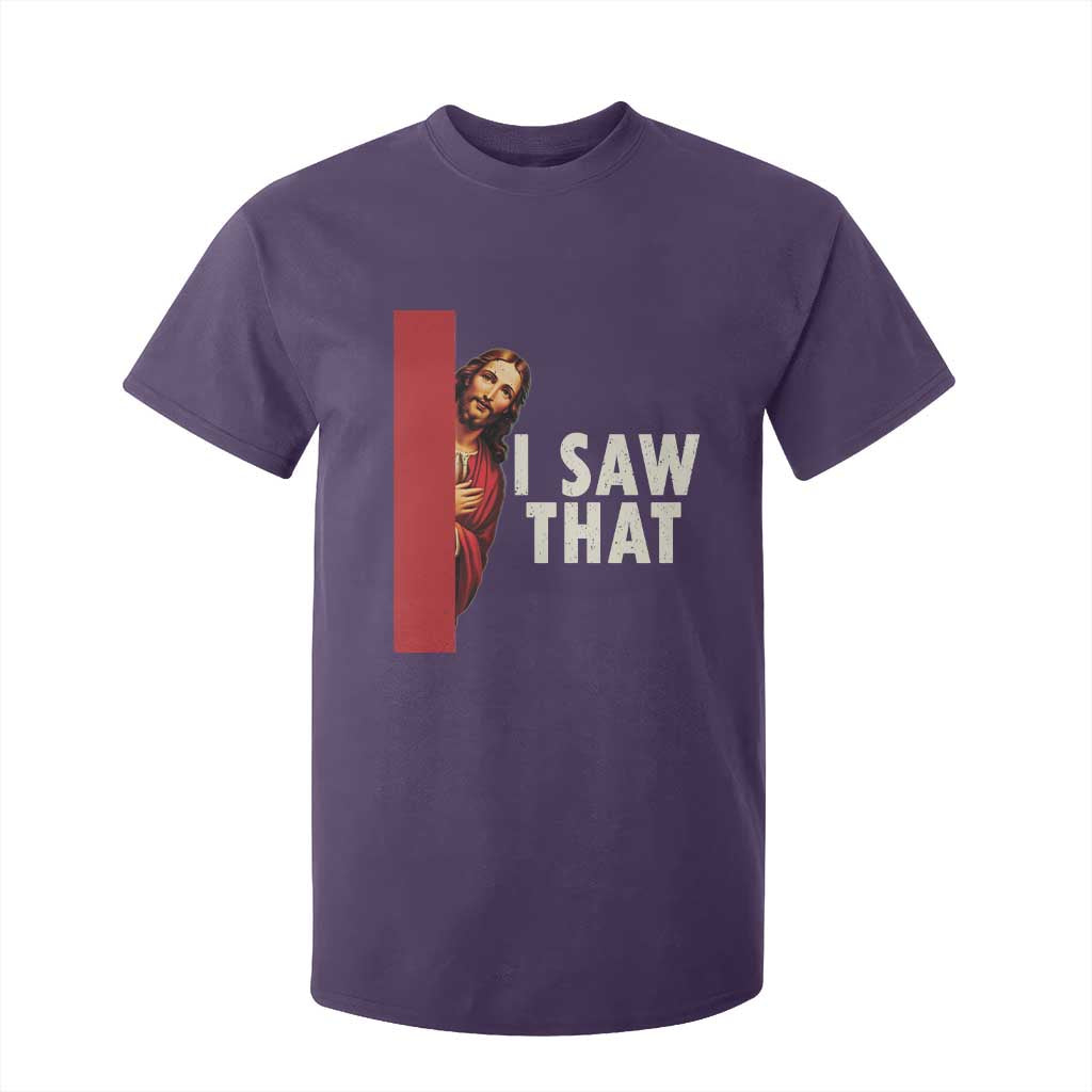 Funny Jesus I Saw That T Shirt For Kid Retro Christian Meme TS10 Purple Print Your Wear