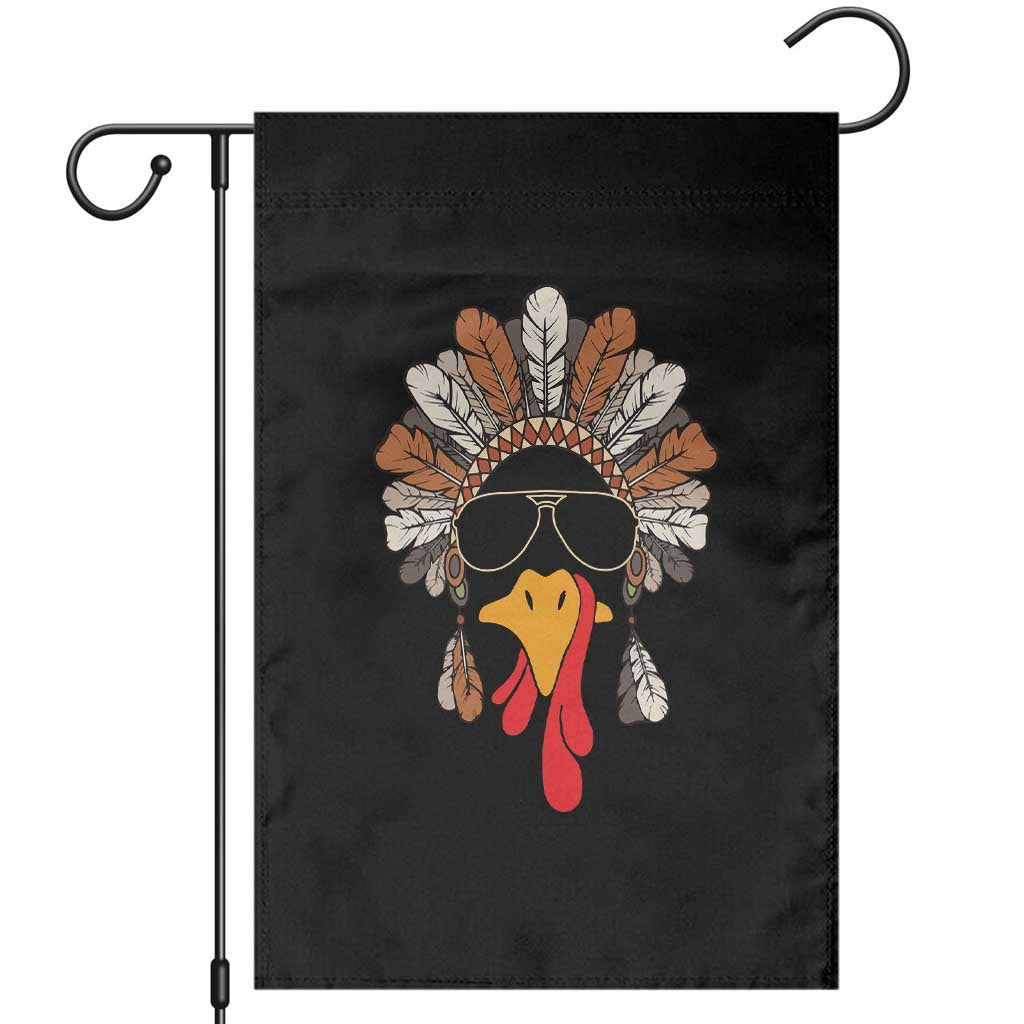 Funny Turkey Face Garden Flag Family Matching Native Hat Cute Fall Thanksgiving TS10 Black Print Your Wear