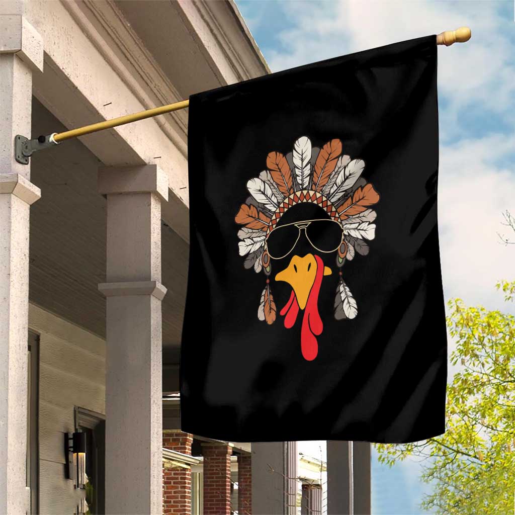 Funny Turkey Face Garden Flag Family Matching Native Hat Cute Fall Thanksgiving TS10 Print Your Wear