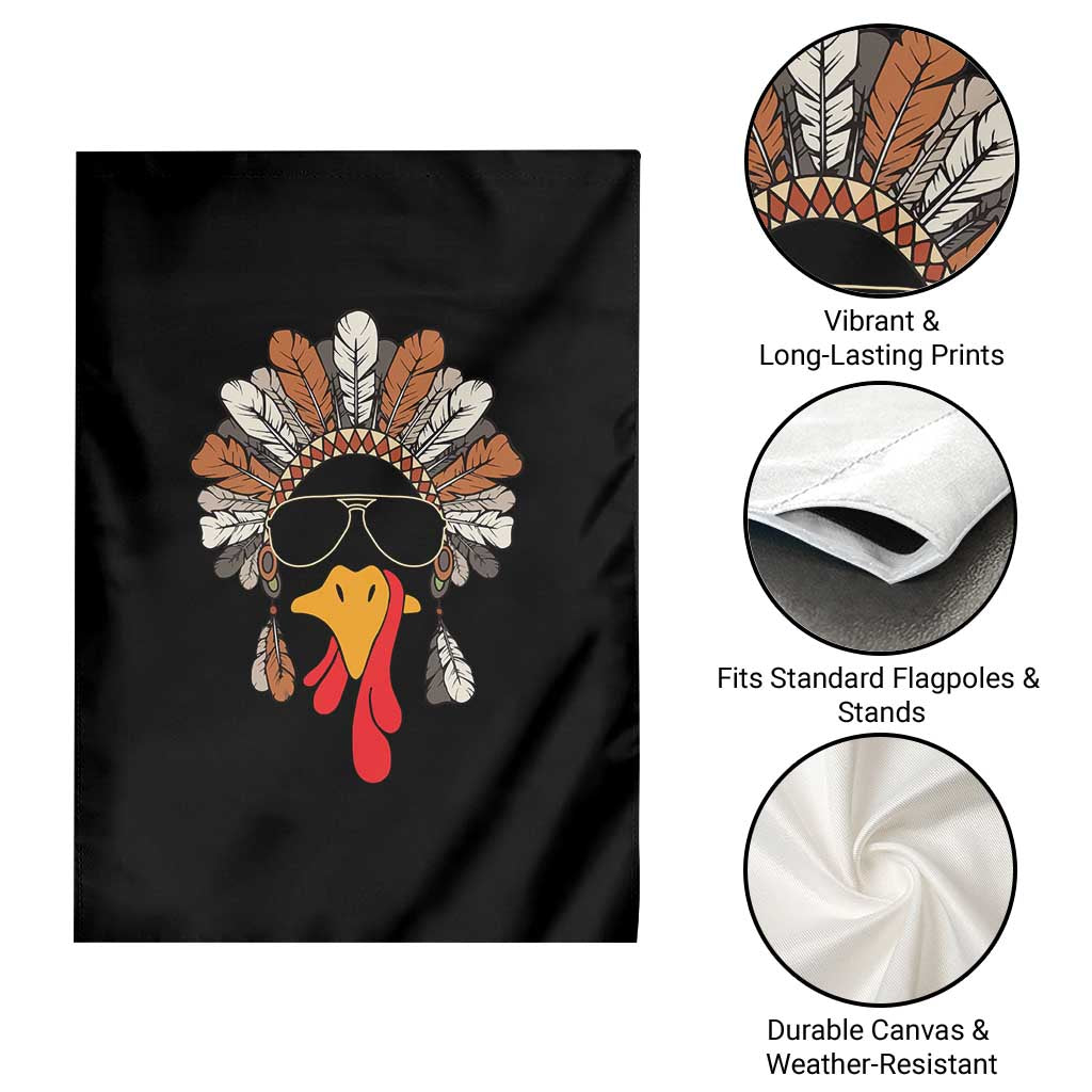 Funny Turkey Face Garden Flag Family Matching Native Hat Cute Fall Thanksgiving TS10 Print Your Wear