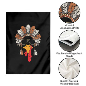 Funny Turkey Face Garden Flag Family Matching Native Hat Cute Fall Thanksgiving TS10 Print Your Wear