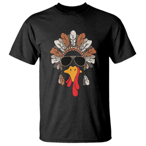 Funny Turkey Face T Shirt Family Matching Native Hat Cute Fall Thanksgiving TS10 Black Print Your Wear