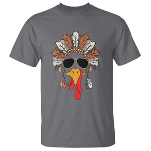 Funny Turkey Face T Shirt Family Matching Native Hat Cute Fall Thanksgiving TS10 Charcoal Print Your Wear