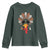 Funny Turkey Face Youth Sweatshirt Family Matching Native Hat Cute Fall Thanksgiving TS10 Dark Forest Green Print Your Wear