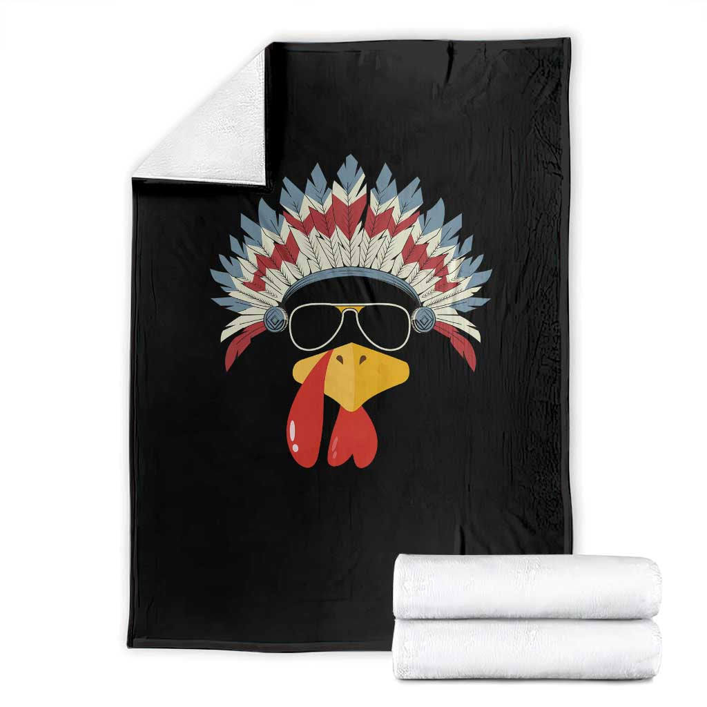 Funny Turkey Face Throw Blanket Thanksgiving Family Group Native American Costumes TS10 Black Print Your Wear