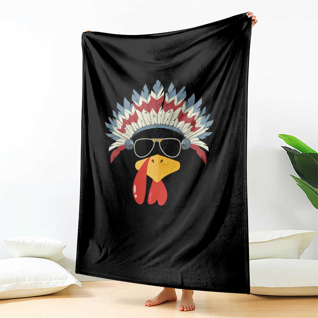 Funny Turkey Face Throw Blanket Thanksgiving Family Group Native American Costumes TS10 Print Your Wear