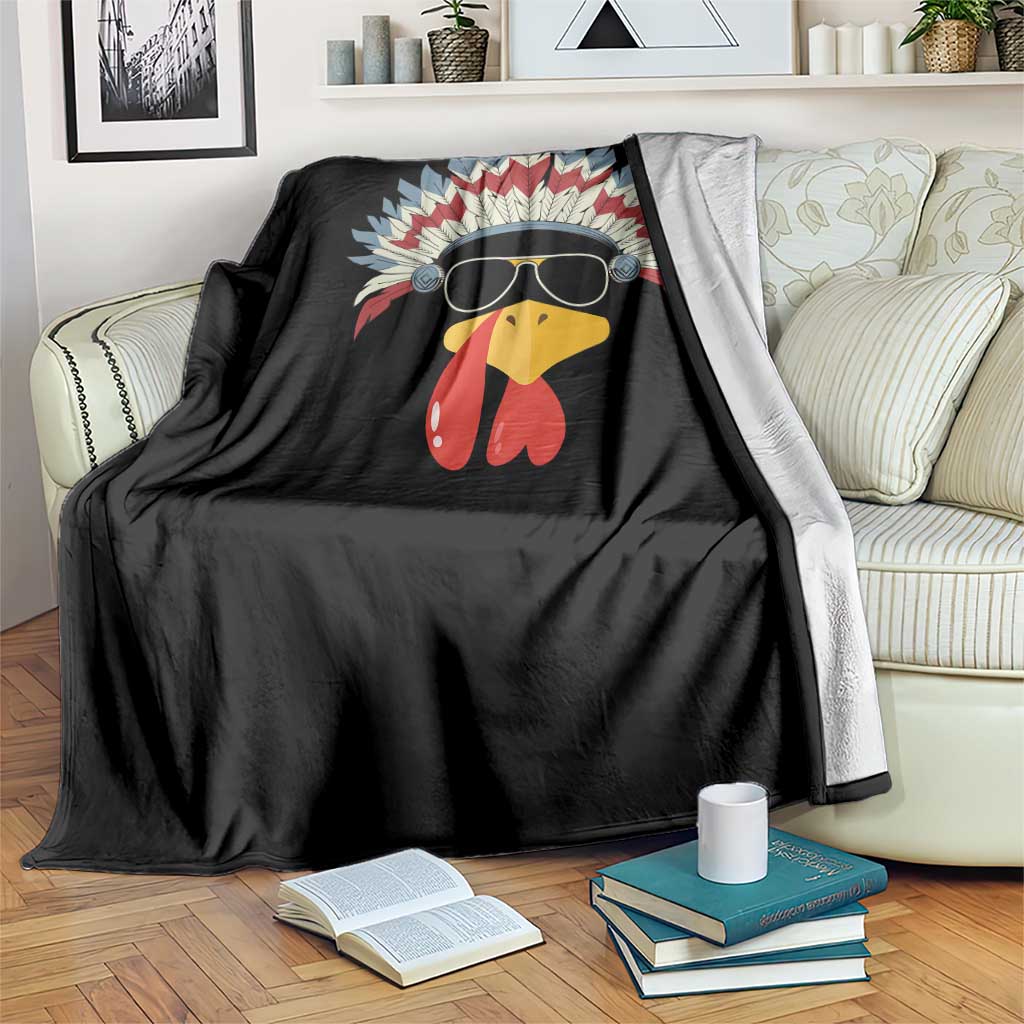 Funny Turkey Face Throw Blanket Thanksgiving Family Group Native American Costumes TS10 Print Your Wear