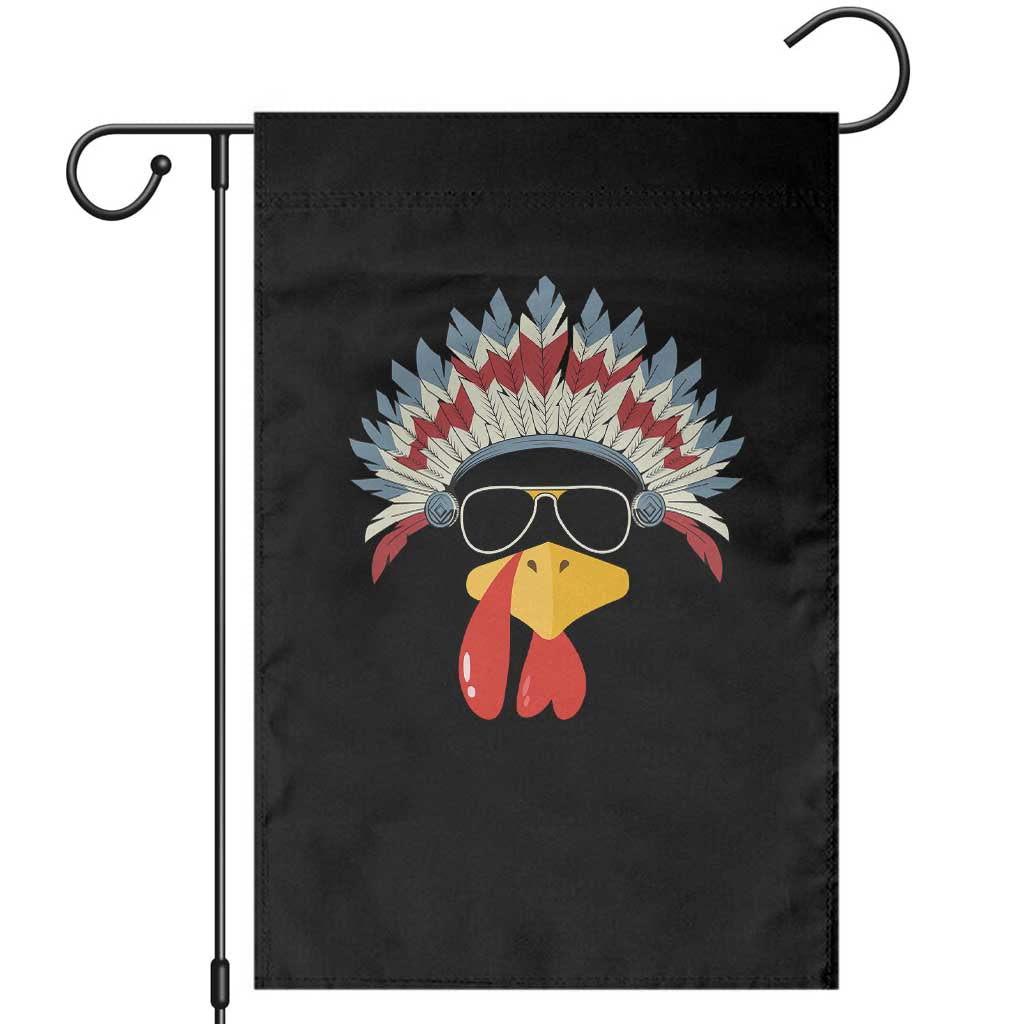 Funny Turkey Face Garden Flag Thanksgiving Family Group Native American Costumes TS10 Black Print Your Wear