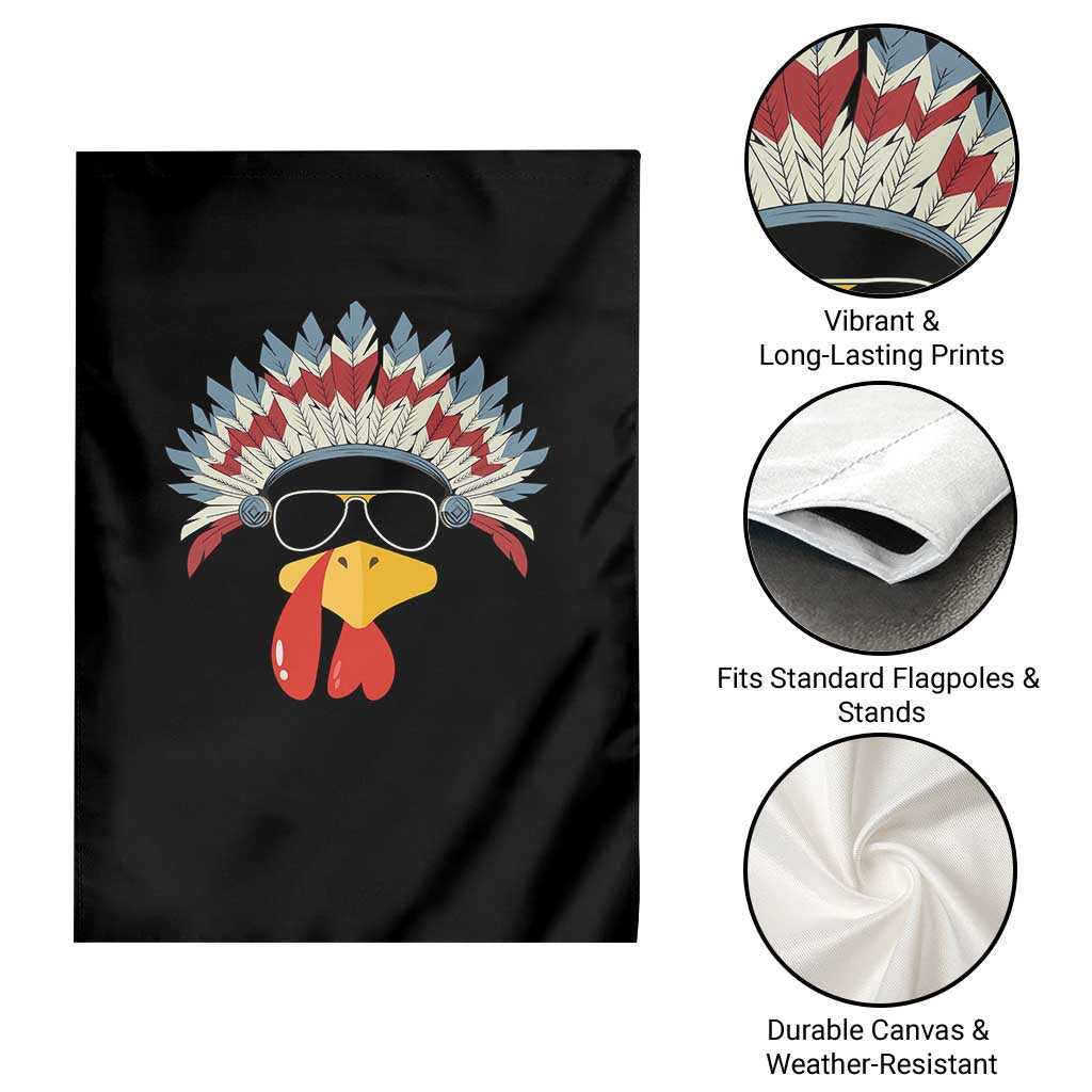Funny Turkey Face Garden Flag Thanksgiving Family Group Native American Costumes TS10 Print Your Wear