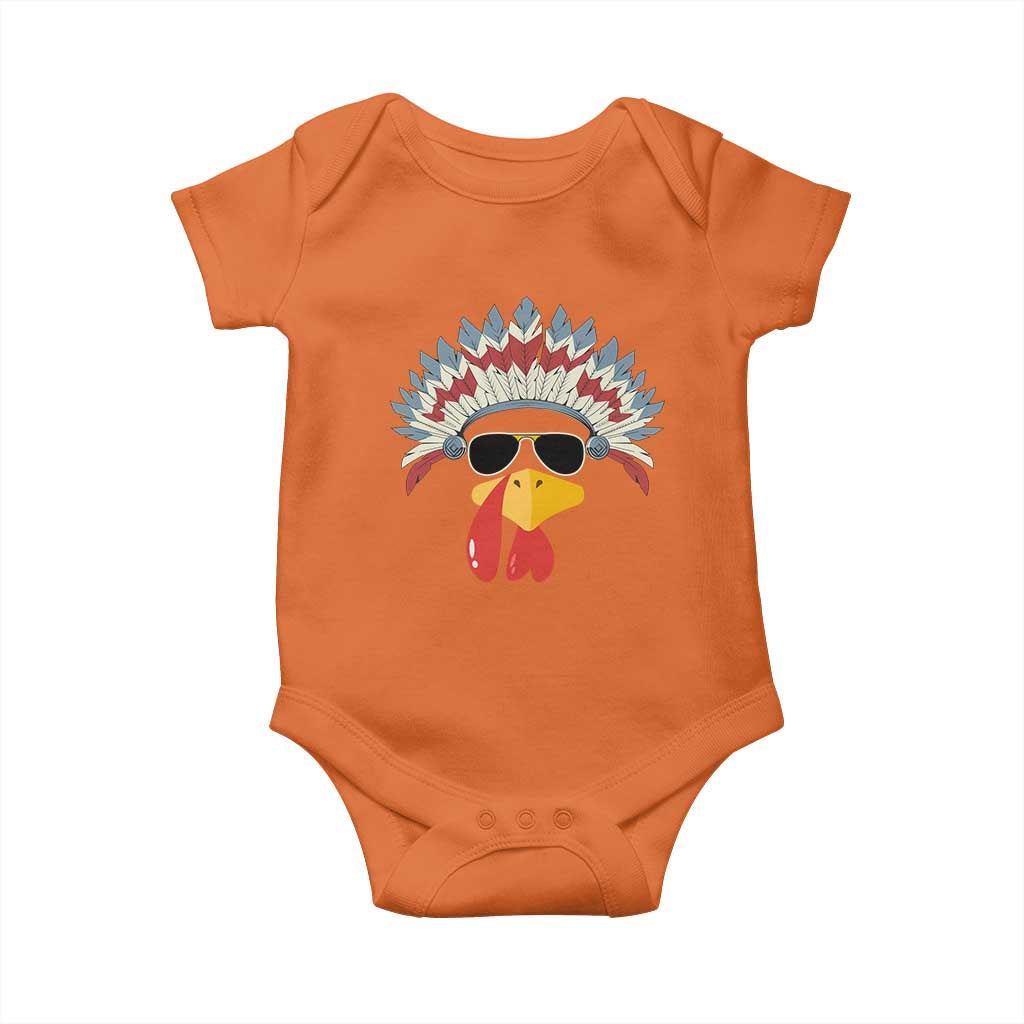 Funny Turkey Face Baby Onesie Thanksgiving Family Group Native American Costumes TS10 Orange Print Your Wear
