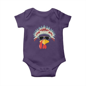 Funny Turkey Face Baby Onesie Thanksgiving Family Group Native American Costumes TS10 Purple Print Your Wear