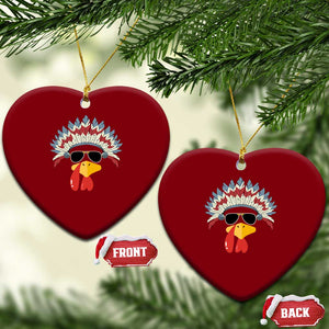 Funny Turkey Face Ceramic Ornament Thanksgiving Family Group Native American Costumes TS10 Print Your Wear
