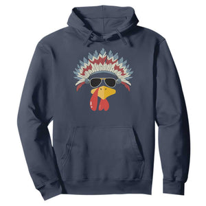 Funny Turkey Face Hoodie Thanksgiving Family Group Native American Costumes TS10 Navy Print Your Wear
